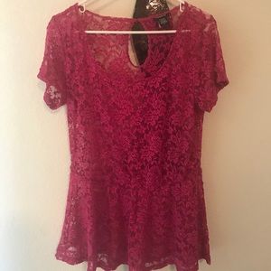 Pink peplum top